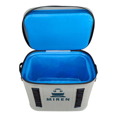 Light Gray 30 Can Soft Sided Cooler Waterproof For Camping Picnic OEM ODM