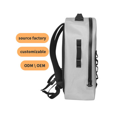 Customized TPU Waterproof Backpack 25l Light Gray Color For Outdoor