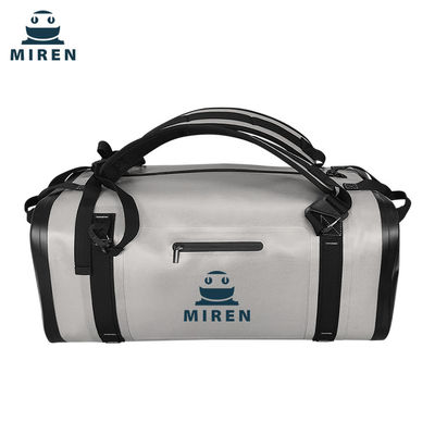 TPU Material 50L Waterproof Duffel Bag Light Gray For Outdoor Travel