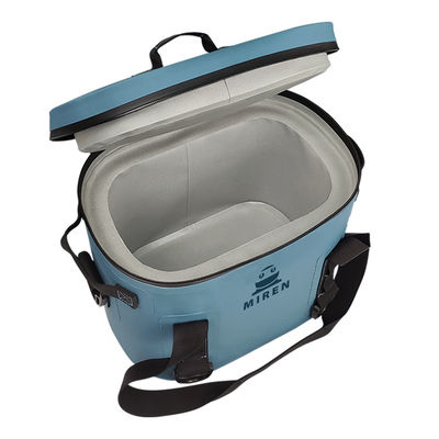 Blue Color 12 Can Cooler Bag , Soft Insulated Lunch Bag Waterproof For Picnic