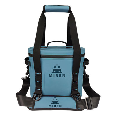 Blue Color 12 Can Cooler Bag , Soft Insulated Lunch Bag Waterproof For Picnic