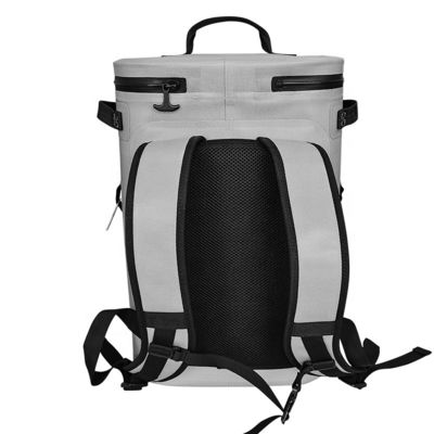 Insulation Ice Soft Cooler Backpack Light Grey Color For Outdoor Camping ODM