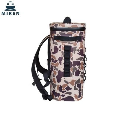 Outdoor TPU 36 Can Cooler Bag , Camouflage Cooler Backpack For Camping Hiking