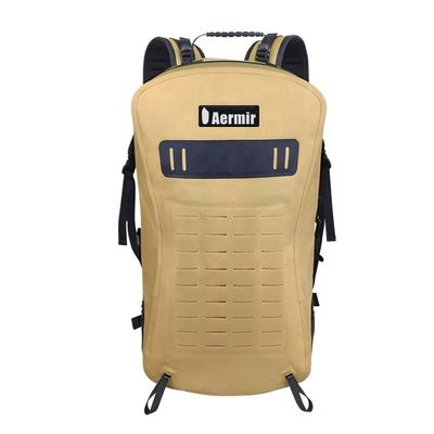 Yellow 25l Hiking Rucksack , Water Resistant Hiking Backpack TPU 840D Material