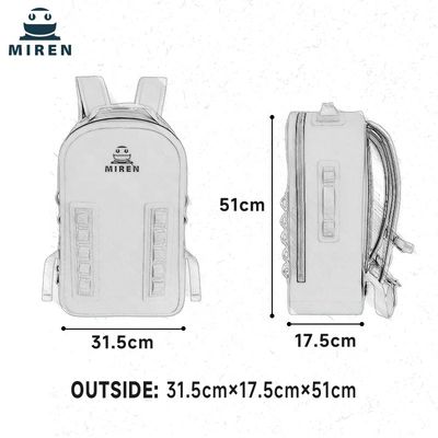 Waterproof 25l Dry Bag Backpack TPU 1680D Material For Floating Canoeing